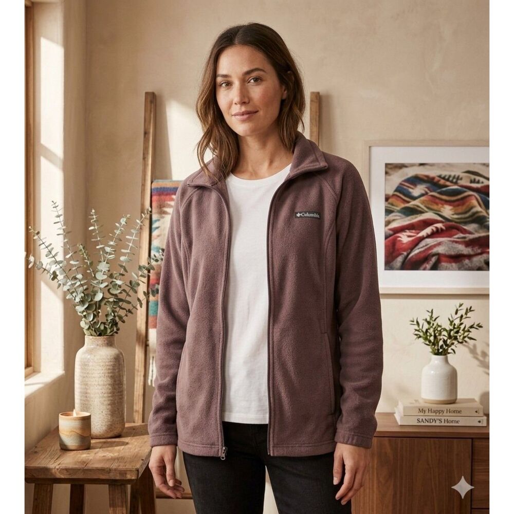 Columbia Benton Springs Fleece Jacket Womens PXL Purple Full Zip 1372113
